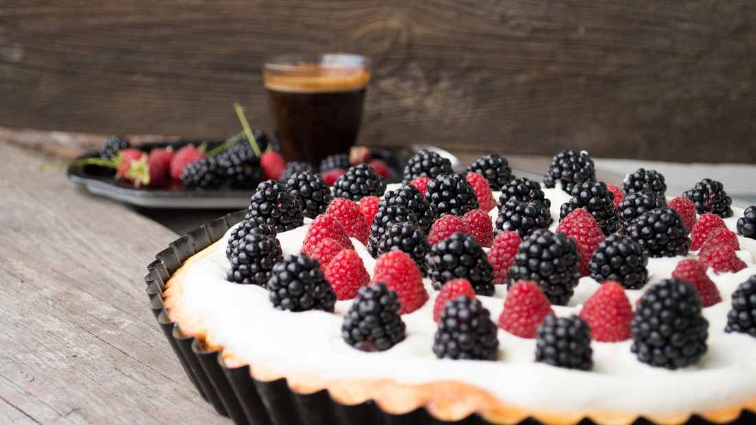 Coconut Cream Pie with Blackberry Caramel