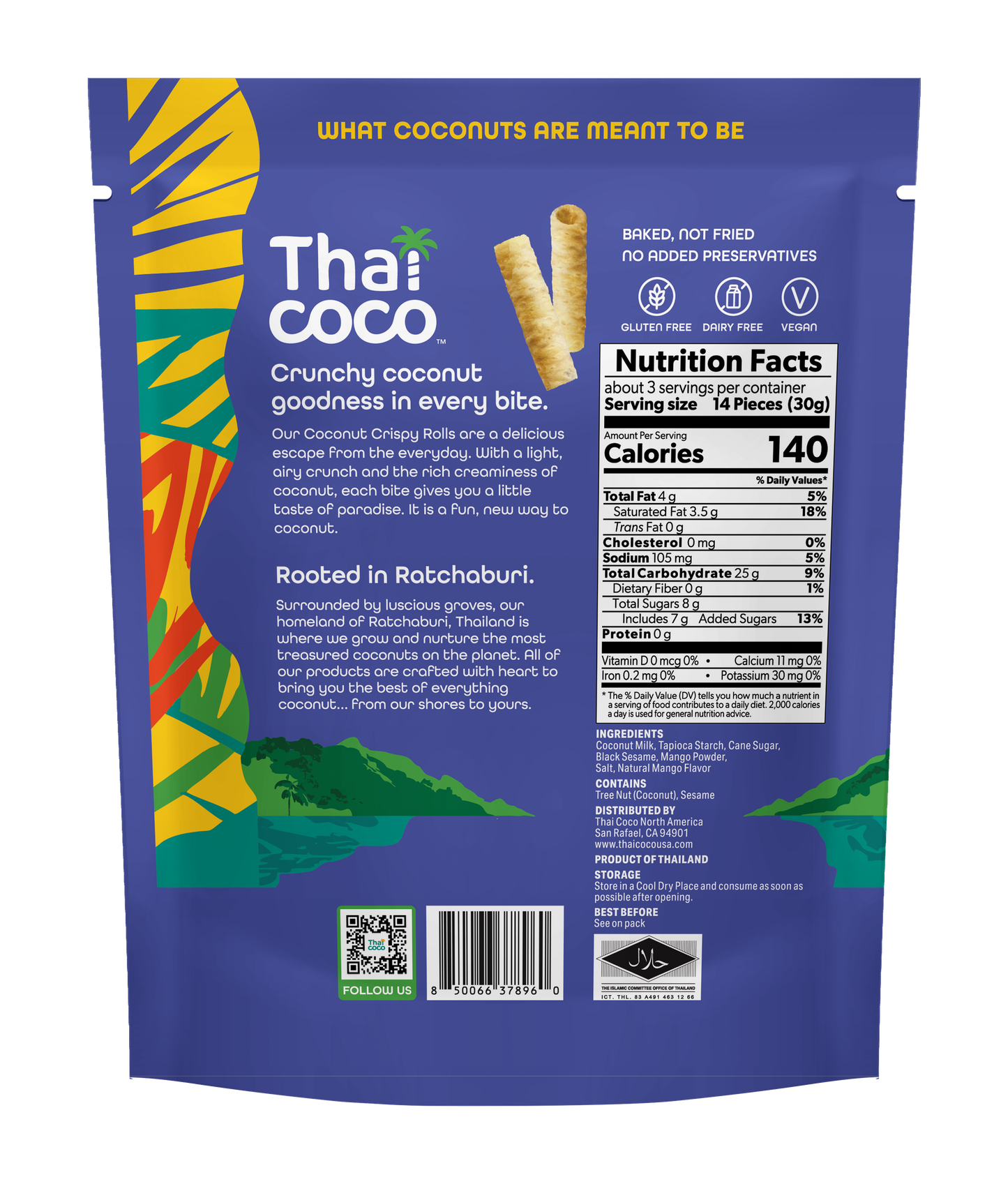 Mango Coconut Crispy Rolls - 3.5 oz (Pack of 8)