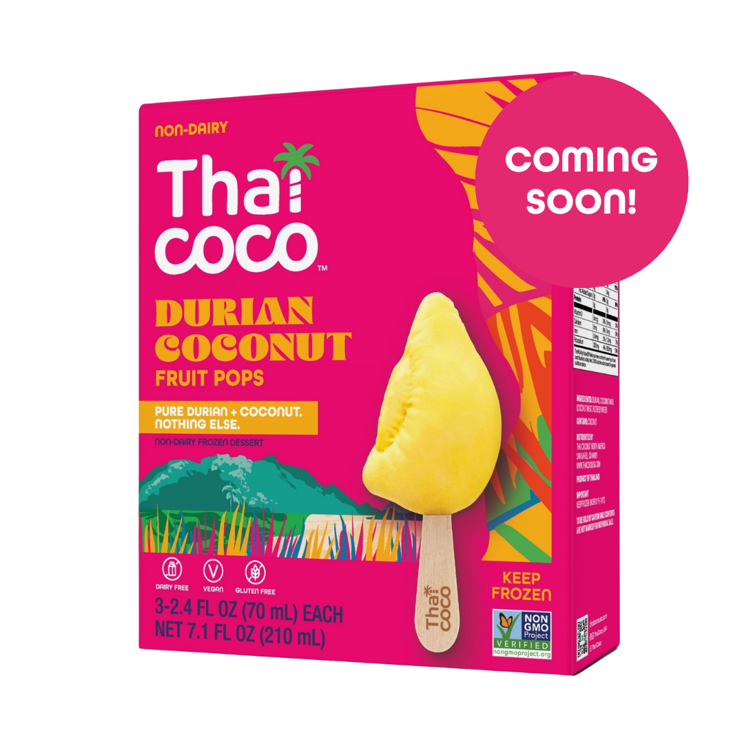 Durian Coconut Fruit Pops - 3 Pops per Box (Pack of 6)