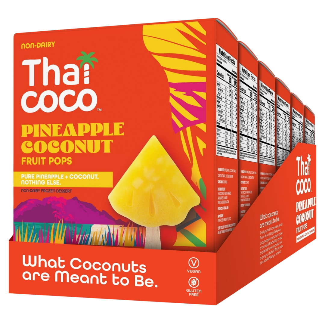 Pineapple Coconut Fruit Pops - 3 Pops per Box (Pack of 6 Boxes)