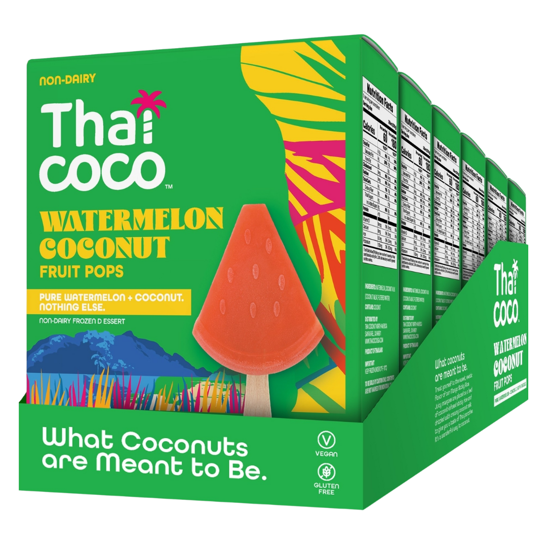 Watermelon Coconut Fruit Pops - 3 Pops per Box (Pack of 6 Boxes)