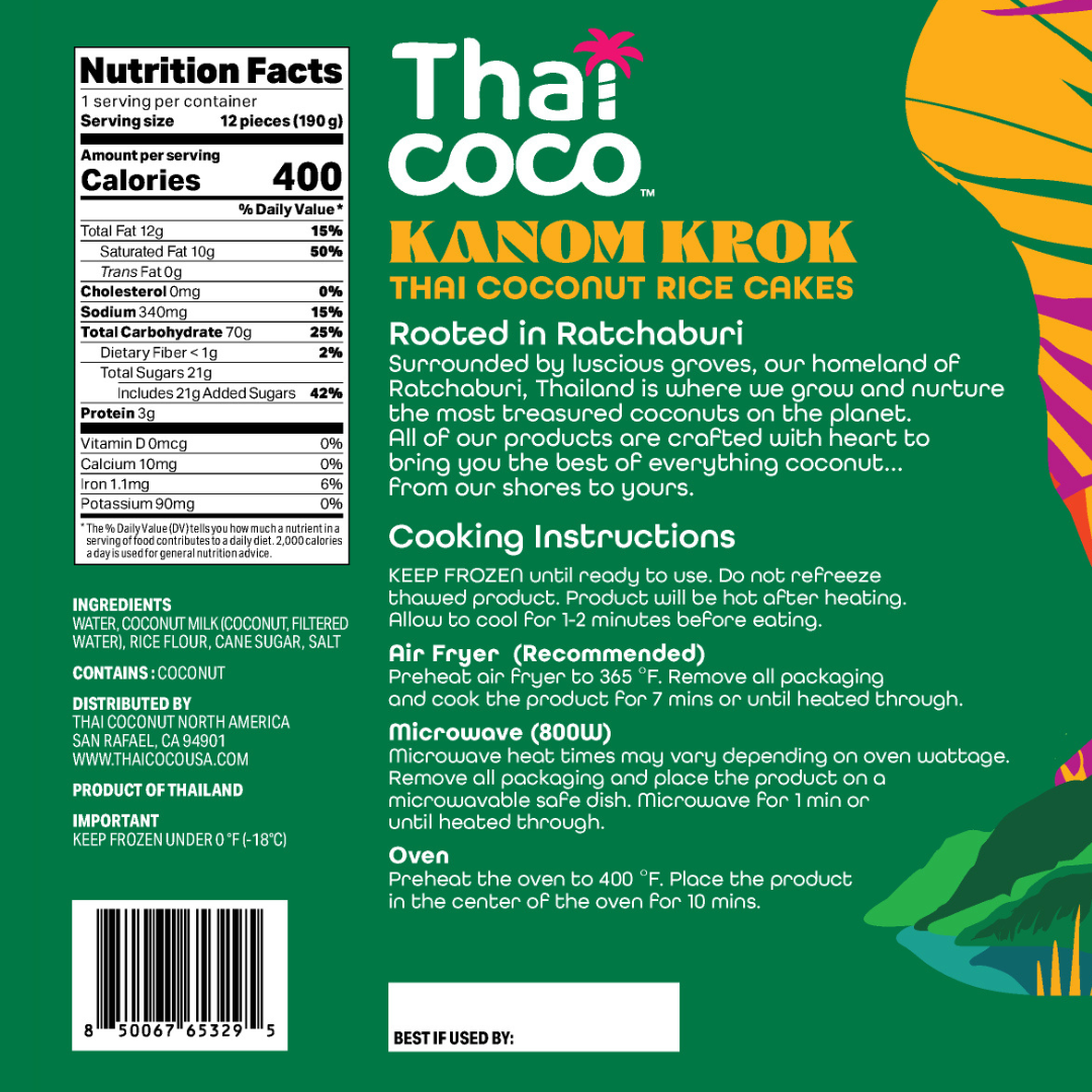 Kanom Krok Thai Coconut Rice Cakes - 6.7 oz. (Pack of 5)