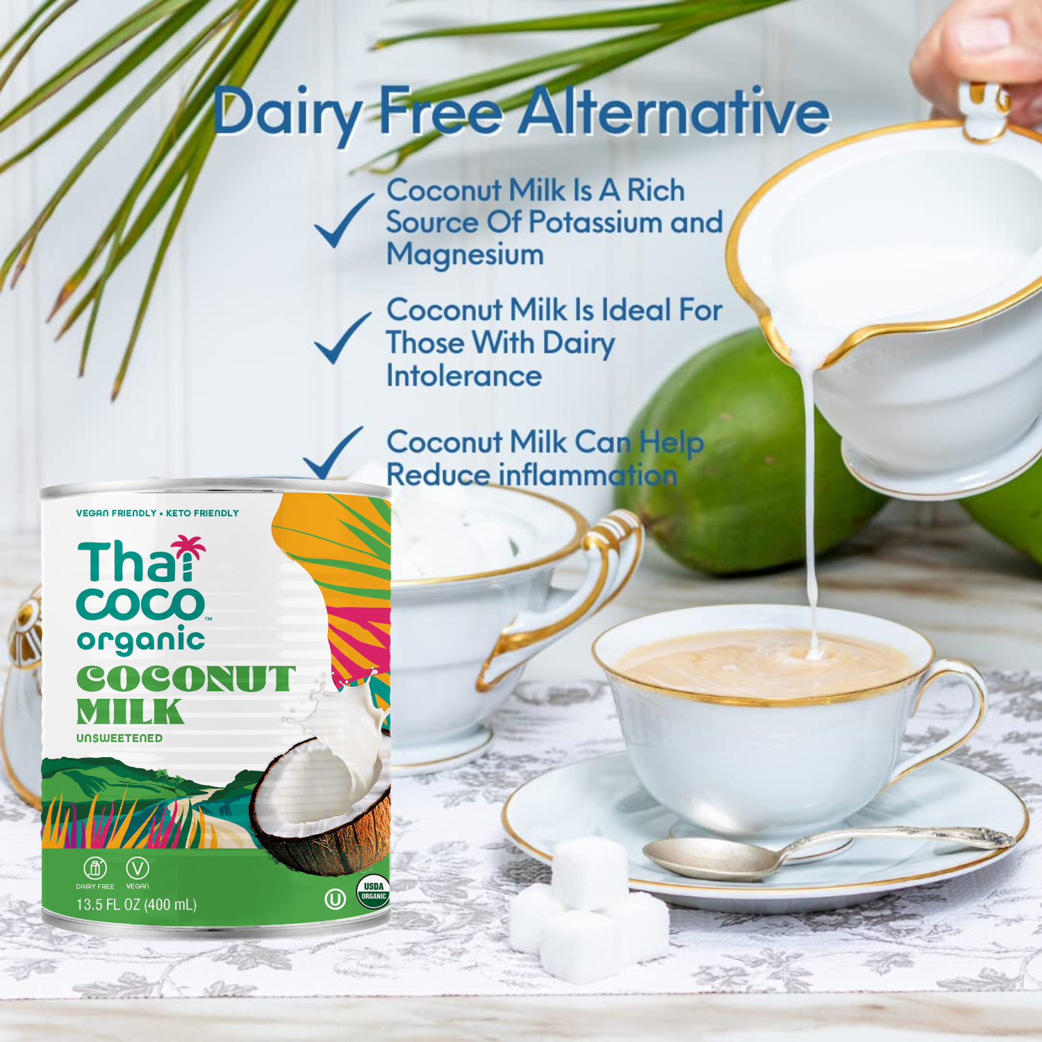 Leche De Coco Orgánica En Lata - Pack 6x