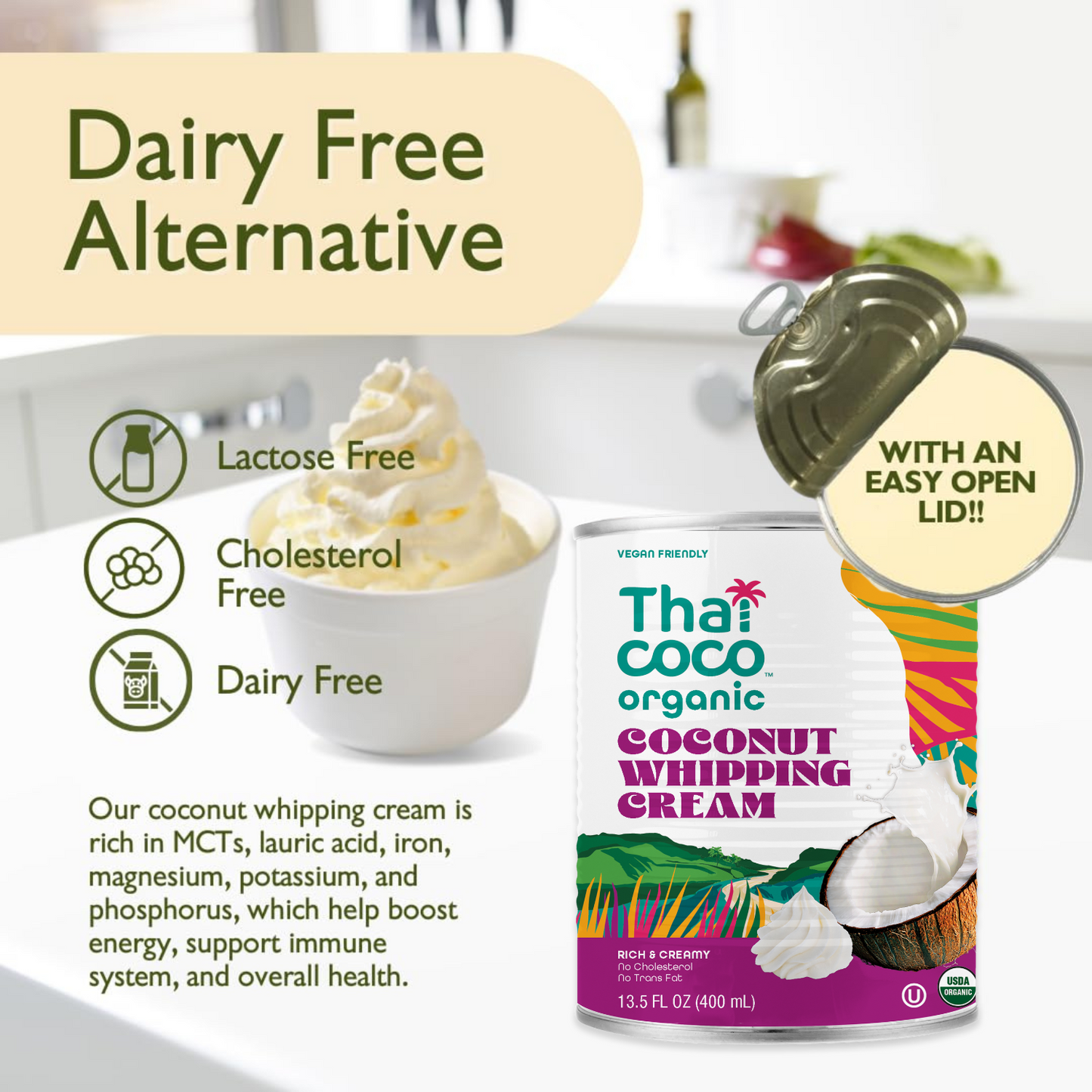 Organic Coconut Whipping Cream - 13.5 oz (Pack of 6)