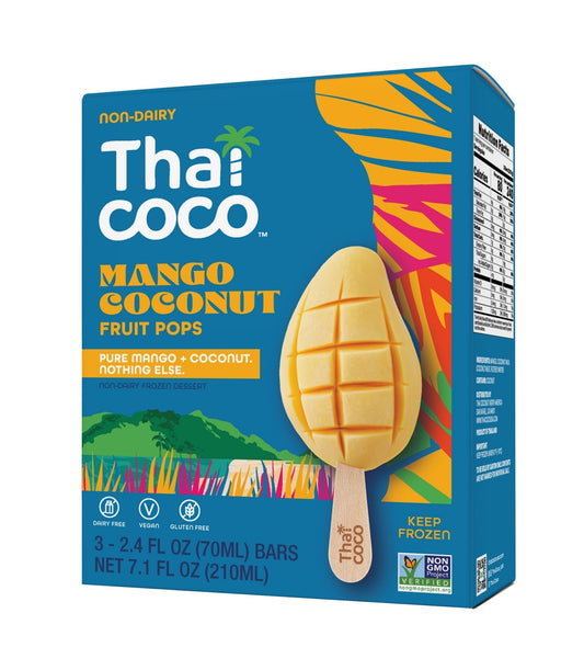 Mango Coconut Fruit Pops - 3 Pops per Box (Pack of 6 Boxes)