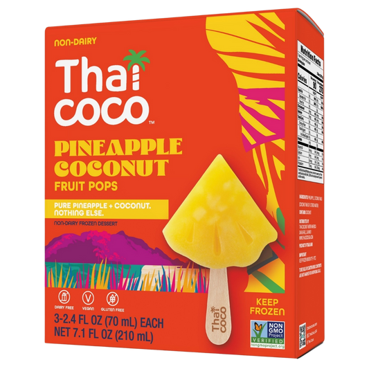 Pineapple Coconut Fruit Pops - 3 Pops per Box (Pack of 6 Boxes)