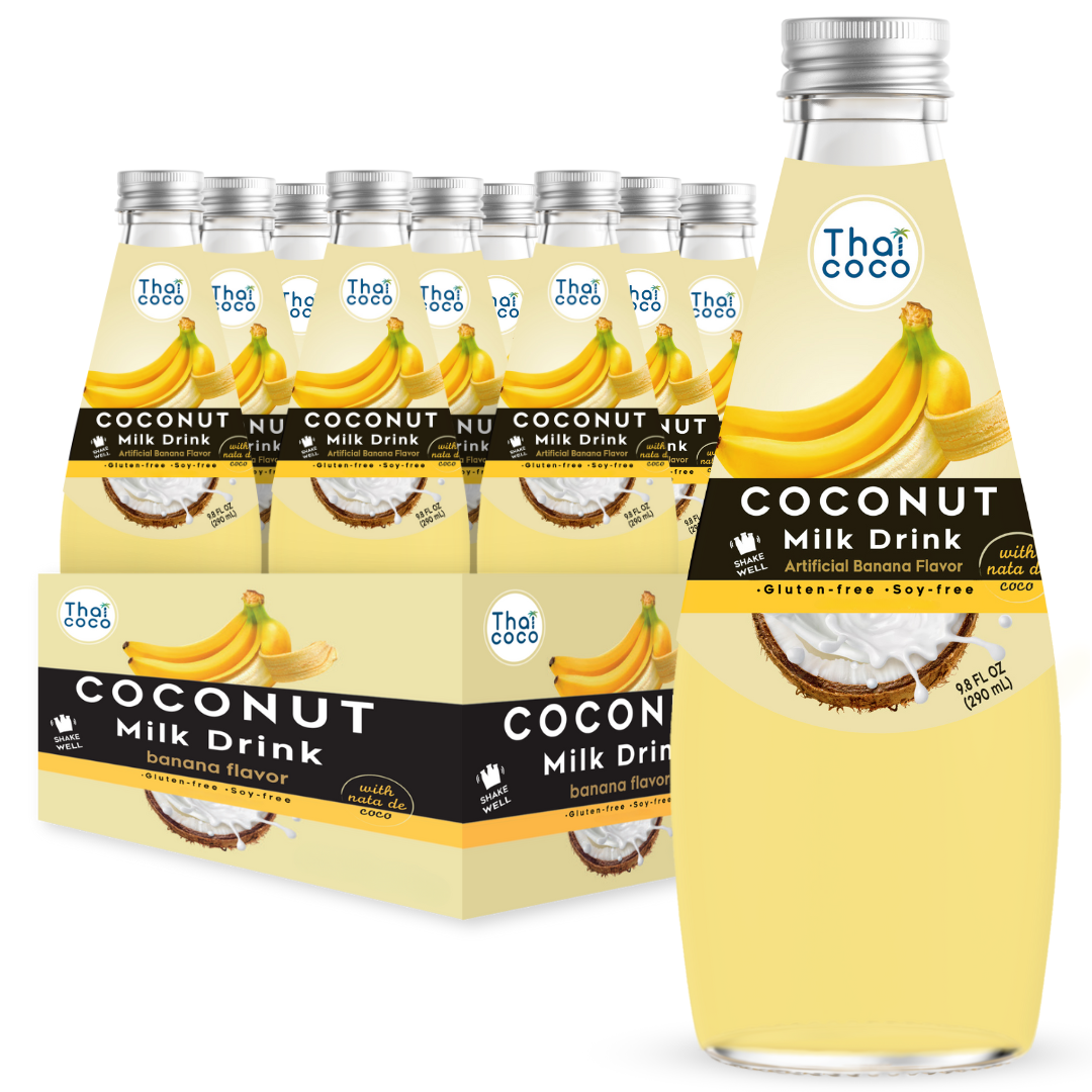 Thai Coco - Coconut Milk Drink with Nata De Coco - 9.8 fl. oz. Bottles