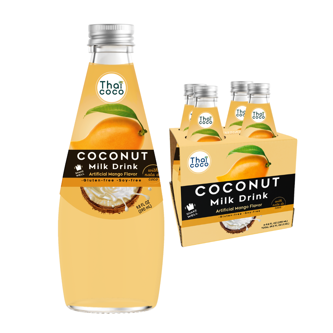 Thai Coco - Coconut Milk Drink with Nata De Coco - 9.8 fl. oz. Bottles