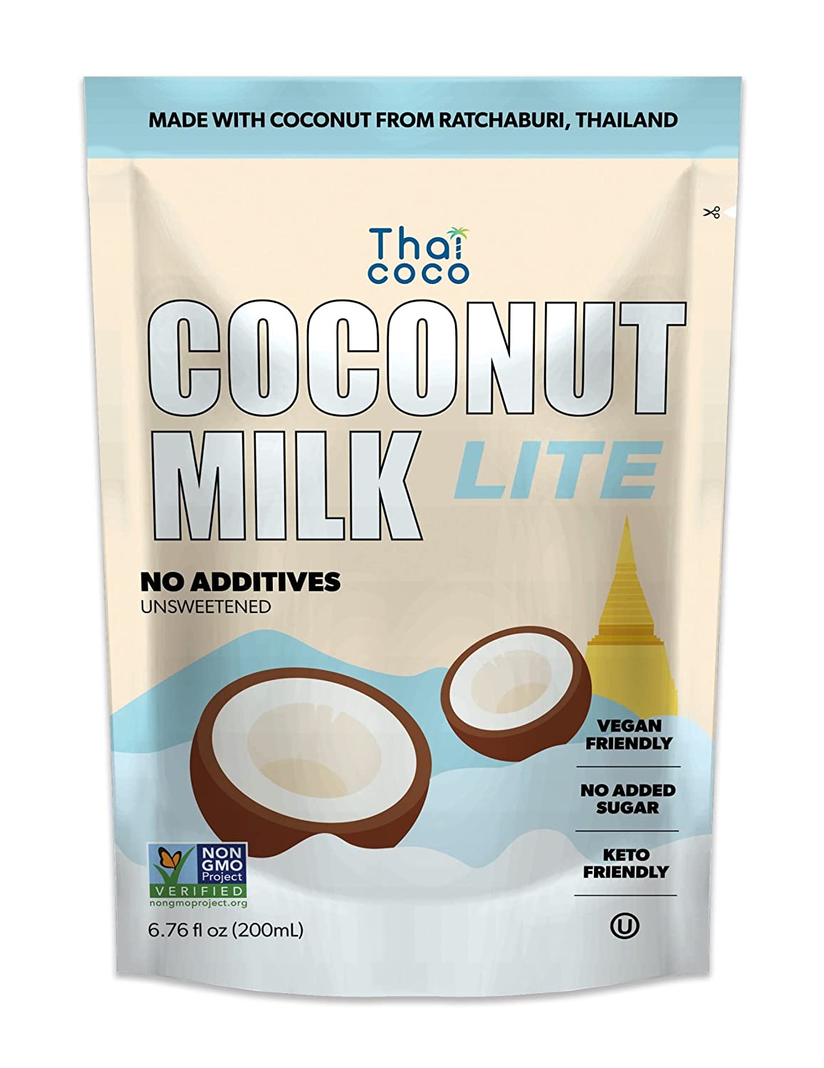 Thai Coco Coconut Milk Pouches - Organic - Non GMO - 6x Pouches