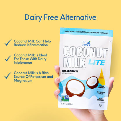 Thai Coco - Coconut Milk Lite Pouches - 6.76 fl. oz (Pack of 6)