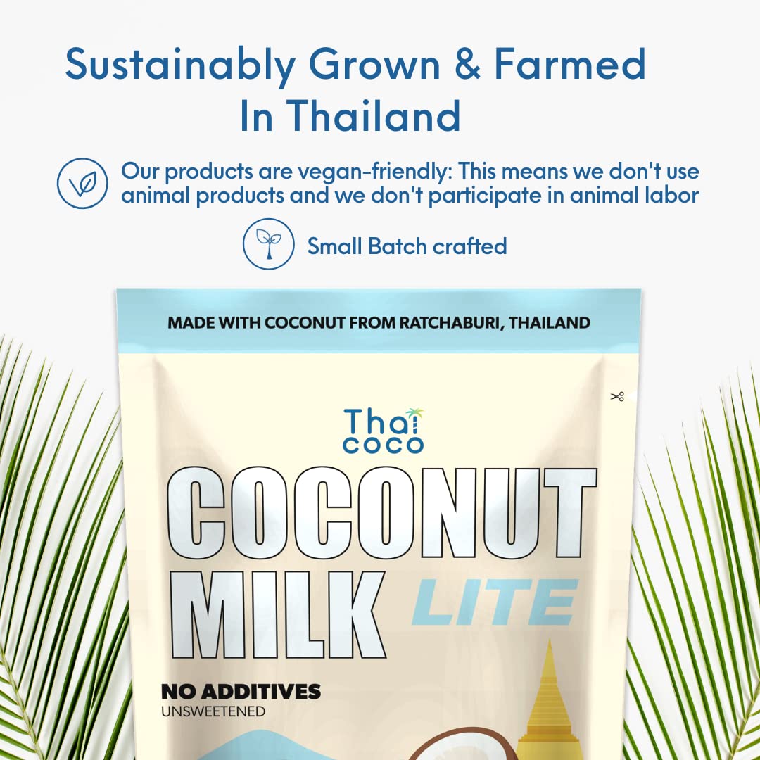 Thai Coco - Coconut Milk Lite Pouches - 6.76 fl. oz (Pack of 6)